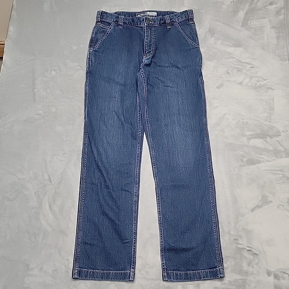Carhartt Jeans Mens 33x32 Blue BD2808-M Rugged Flex Carpenter Relaxed Fit Work